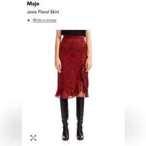 Maje Javie Ruffled Floral Skirt EU36